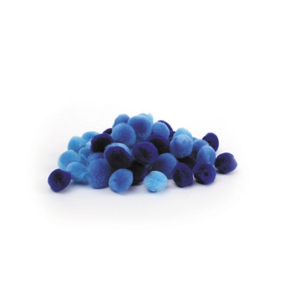 Pomponer i blå nyanser, 15 mm, 45-pack Pomponer i blå nyanser, 15 mm, 45-pack