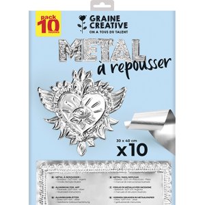 Metallark för embossing silver 40 x 30 cm - 10 st Metallark för embossing silver 40 x 30 cm - 10 st