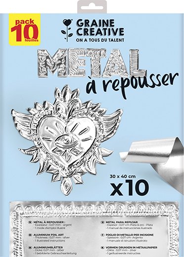 Metallark för embossing silver 40 x 30 cm - 10 st Metallark för embossing silver 40 x 30 cm - 10 st