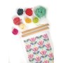 Broderikit med lotusblomma på canvas Broderikit med lotusblomma på canvas