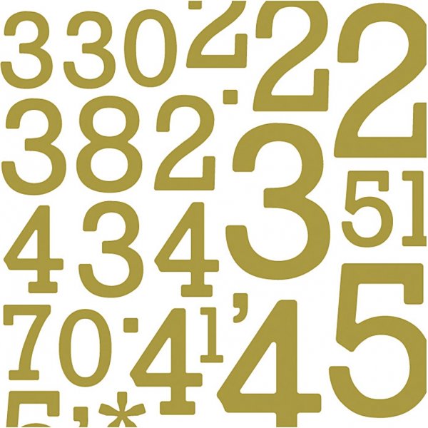 Glitterstickers - guld - siffror - 2 ark Glitterstickers - guld - siffror - 2 ark