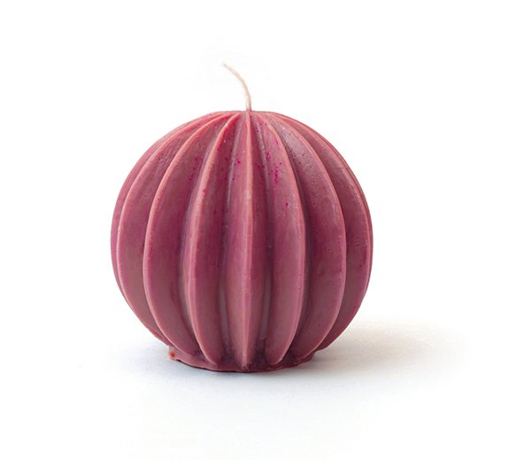 Ljusform i silikon - R�fflad kula � 8,6 cm