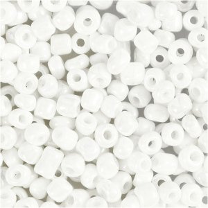 Rocaillep�rlor 4 mm Vit p�rlemor 25 g