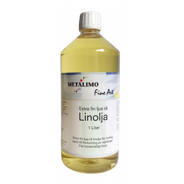 Ekstra fin lys rå linolie - 1000 ml - Medium til oliemaling, Malermedium, Fernis og kunstner medier til kunstmaling
