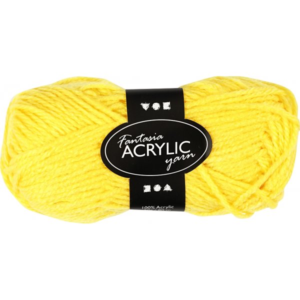 Fantasia Akrylgarn - gul - 50 g Fantasia Akrylgarn - gul - 50 g
