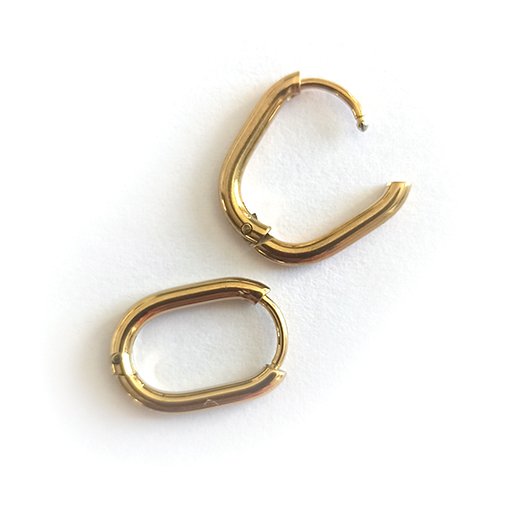 Kreoler ovala 15 mm - guld, rostfritt stål Kreoler ovala 15 mm - guld, rostfritt stål