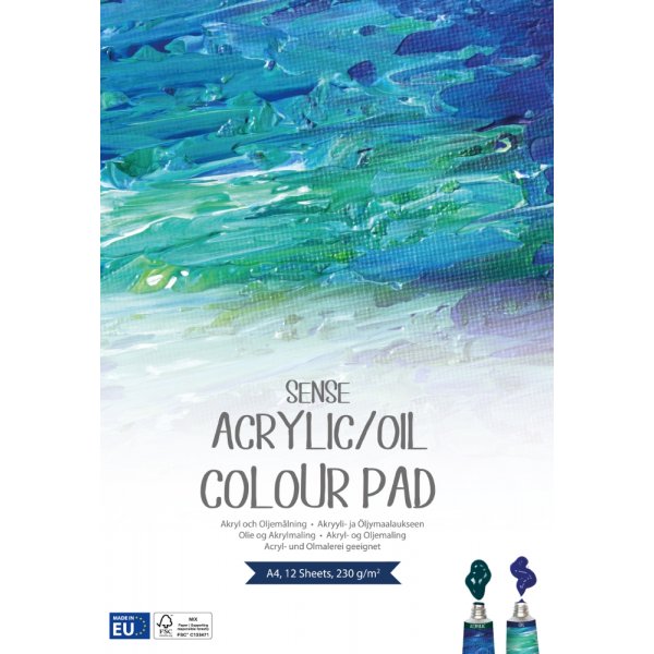 Akryl- & Oljeblock Sense 230g - A4
