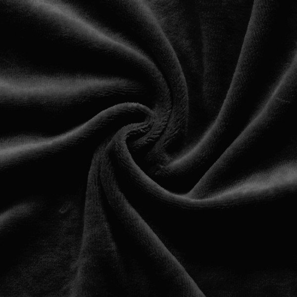 Nicki Velour Bomuldsstof Sort - 145 cm - Velour stof, Bomuldsstof, Stof