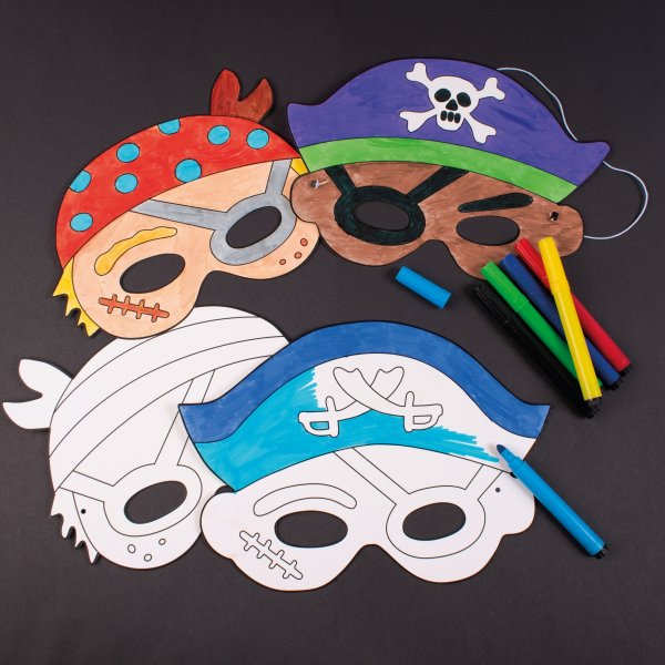 Pappersmasker pirater 12 st Pappersmasker pirater 12 st