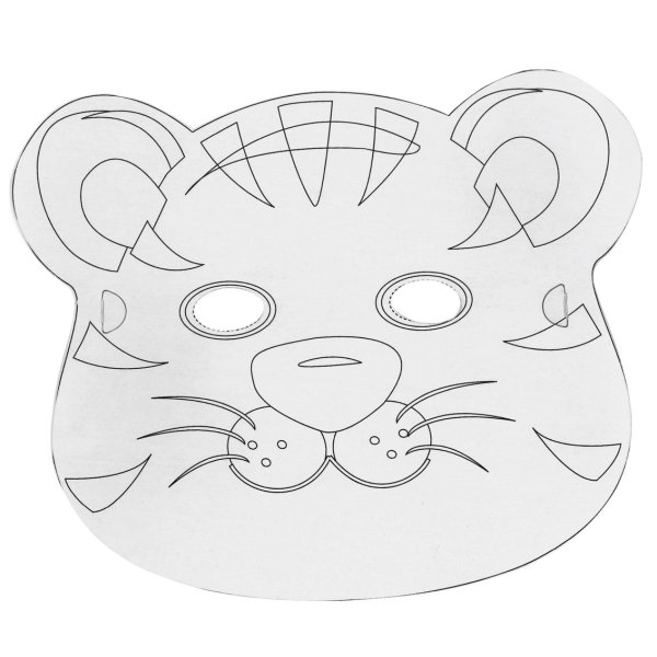 Set med 6 färgläggningsbara djurmasker i kartong Set med 6 färgläggningsbara djurmasker i kartong