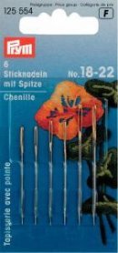 Broderinåle Chenille Skarp Spids 22 Si/Guldfarve 0,80x37 mm 6-pak - Broderinåle, Nåle, Sytilbehør