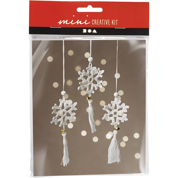 Mini DIY Kit Virkning - vit - Snöflingor Mini DIY Kit Virkning - vit - Snöflingor