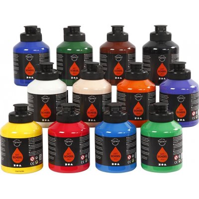 Pigment Art School - standardfarger - halvblank - 12 x 500 ml