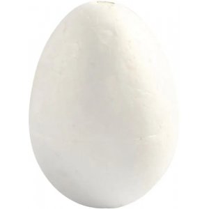 Frigolit egg - Hvit - H6 cm - 5 stk