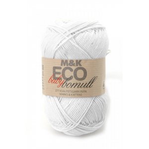 M&K Eco Baby bomuldsgarn - 50 g - Hvid (912)