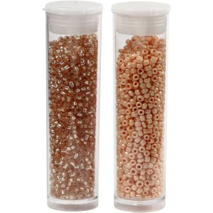 Rocaillepärlor 1,7 mm Persika/Ljus persika 2 x 7 g - 15/0 Rocaillepärlor 1,7 mm Persika/Ljus persika 2 x 7 g - 15/0