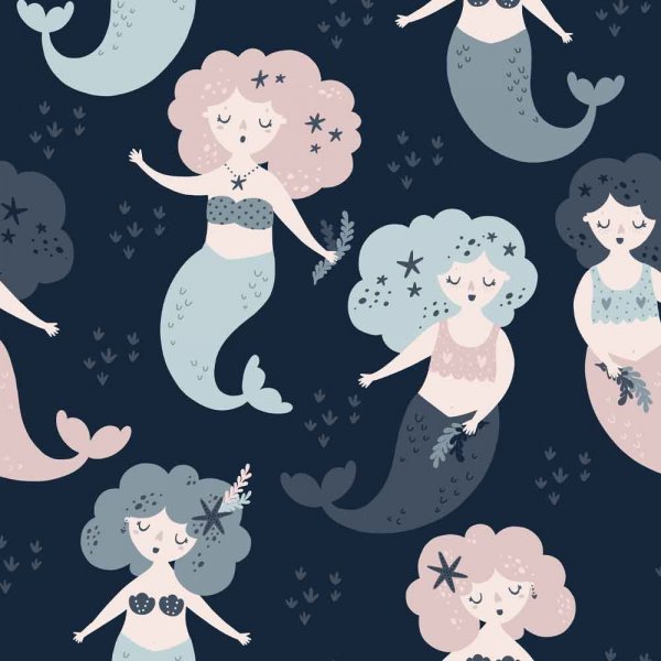 Mnstrad Trik 150 cm - Mermaid Mrkbl