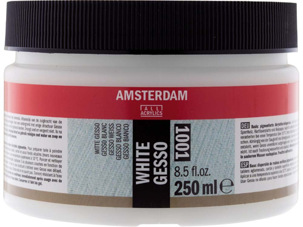 Gesso Amsterdam 250 ml - Hvid - Grunder - Primer, Fernis og kunstner medier til kunstmaling