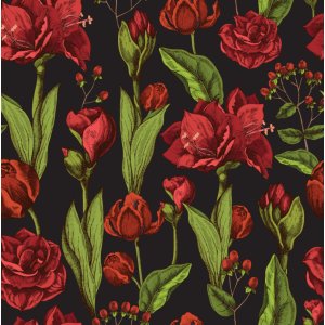 M�nstrad trik� Amaryllis - Svart