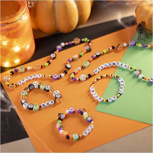 DIY Smykkesæt Halloween Farver - Halskæder og Armbånd DIY Smykkesæt Halloween Farver - Halskæder og Armbånd