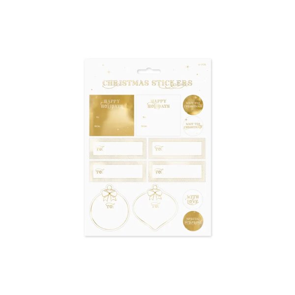 Julstickers 6,5–8,5 cm guld - 12 stickers Julstickers 6,5–8,5 cm guld - 12 stickers