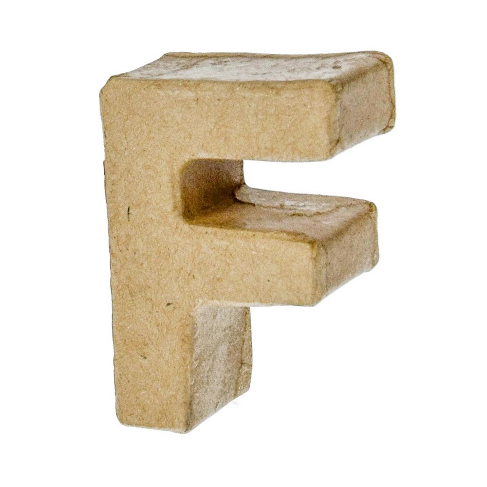 Dype papirbokstaver 5x3,5x2 cm - F - Pappfigurer, Pappartikler, Dekorstammer, Hobbymateriale, Håndverk
