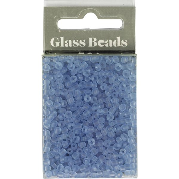 Rocaillepärlor matt frozen 3 mm Ljusblå 25 g Rocaillepärlor matt frozen 3 mm Ljusblå 25 g