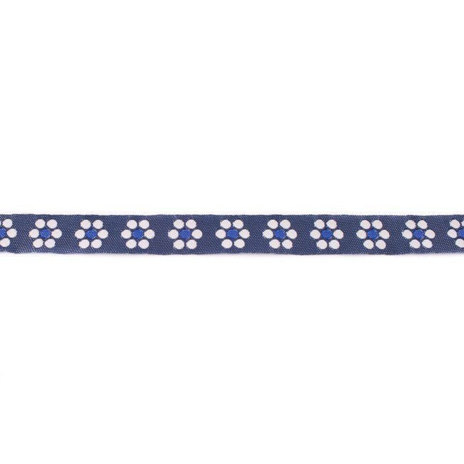 Dekorbånd - Denimstof med blomst - Koboltblå - Dekorationsbånd - Øvrige, Bånd & dekorationsbånd, Tekstilbånd & snor