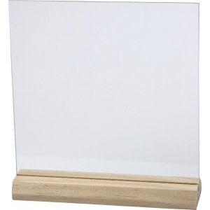 Glasplatta med trfot - 15,5 x 15,5 cm - 10 set