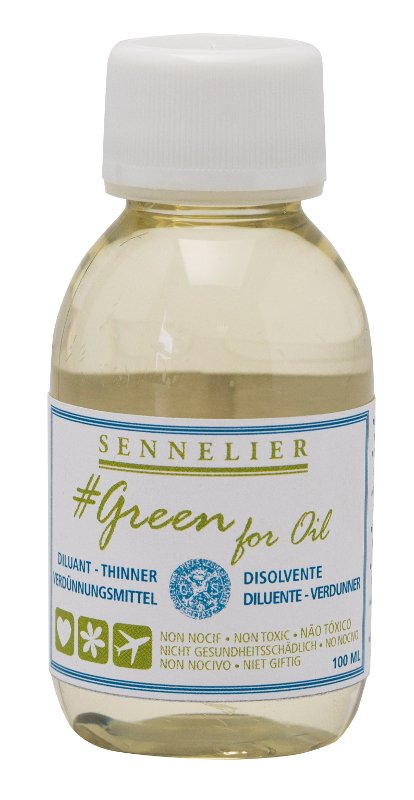 Oliemedium Sennelier Greenforoil 100 ml - Fortynder - Medium til oliemaling, Malermedium, Fernis og kunstner medier til kunstmaling